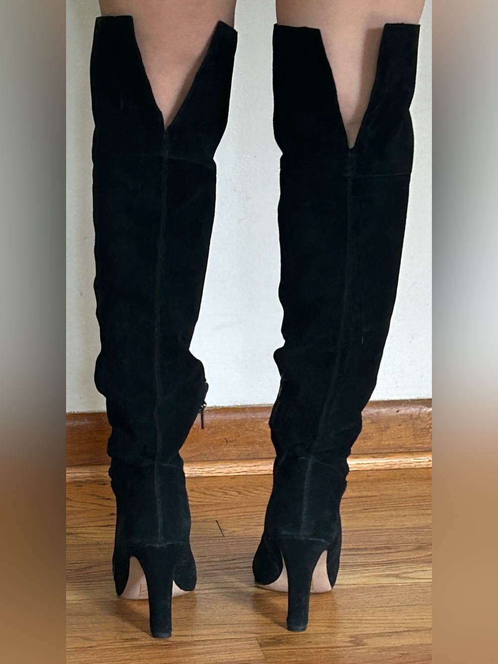 Black over the knee real suede Boots - Picture 5 of 5